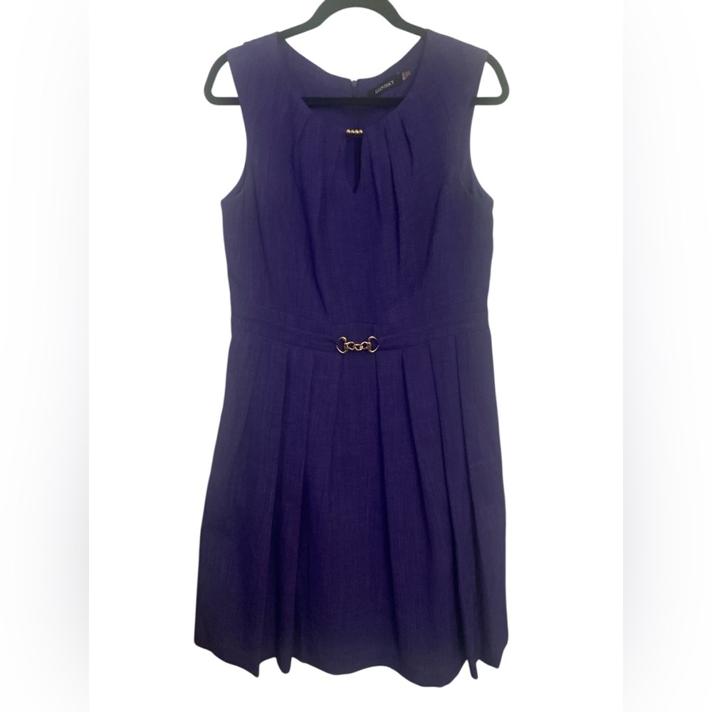 Ellen Tracy Rich Purple Midi Dress GUC 12 - Picture 4 of 7